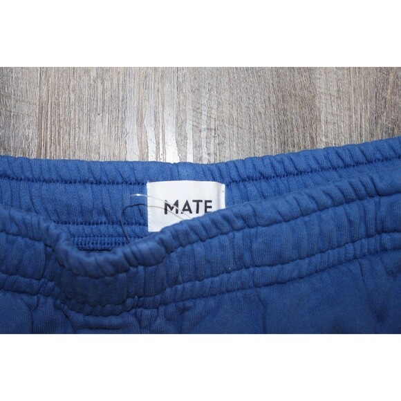 Mate The Label Organic Fleece Relaxed Pocket Jogger Sweatpants BLUE NWOT M - Picture 2 of 5